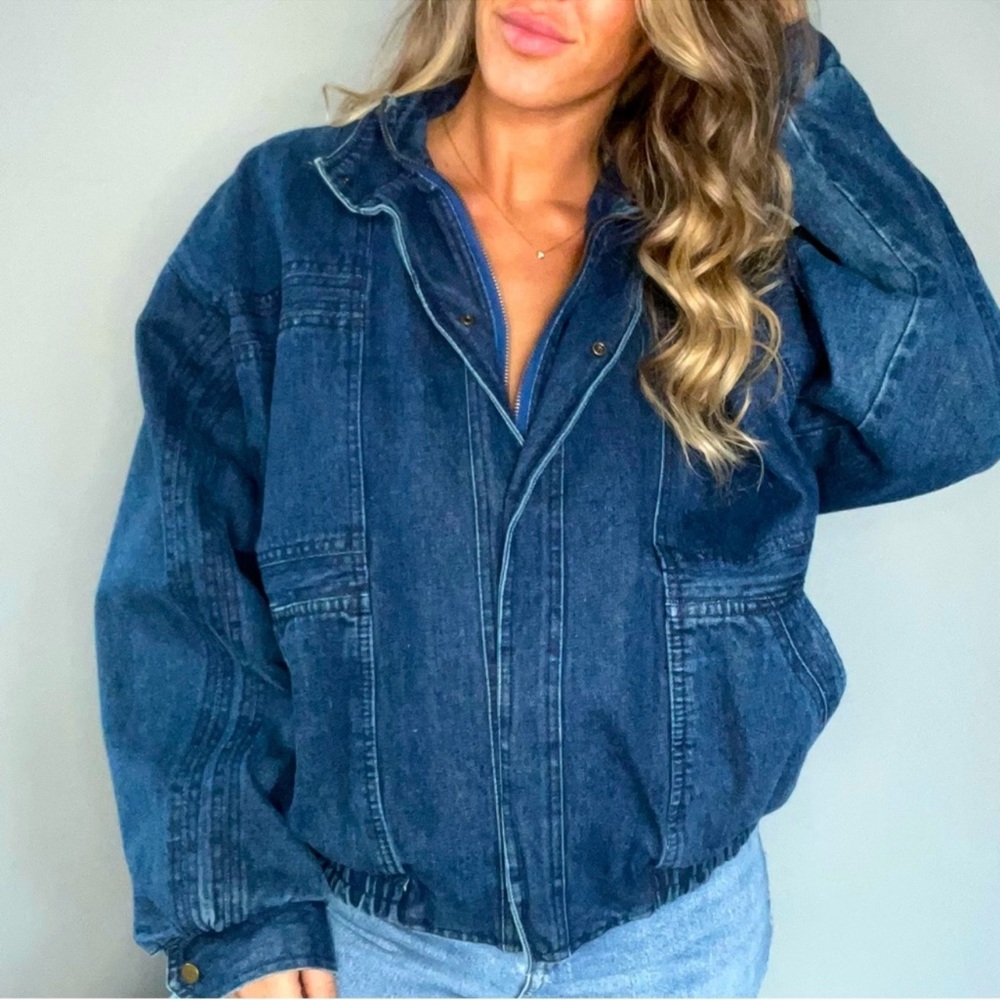 Vintage BROOKS BROTHERS Denim Bubble Trucker Jacket
